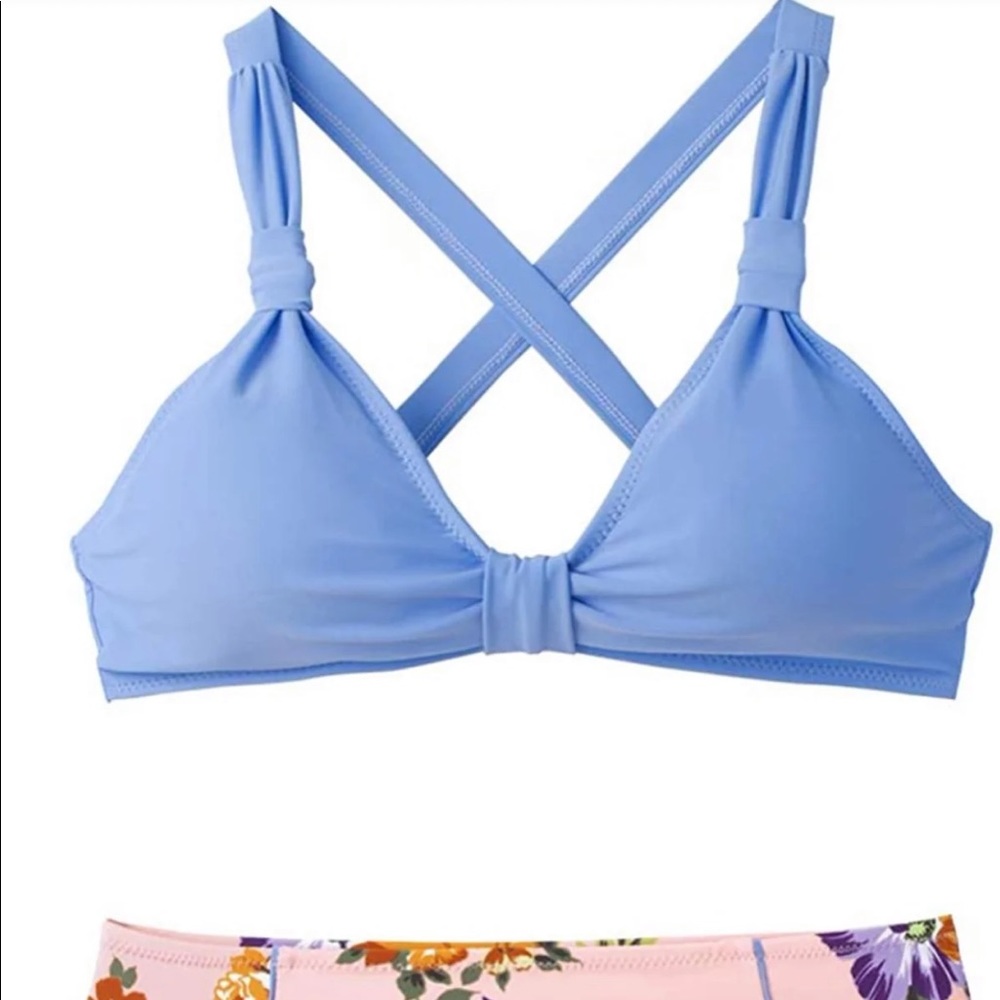 Cupshe Blue Floral High Waist Bikini sz. S